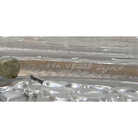 Vintage Kosta Crystal Collection Embossed Dogwood Flowers Art Glass Jackie Lynd - Picture 12 of 12